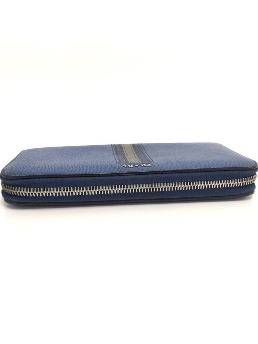 Prada Zip Around Wallet Saffiano Leather Blue - Picture 7 of 10